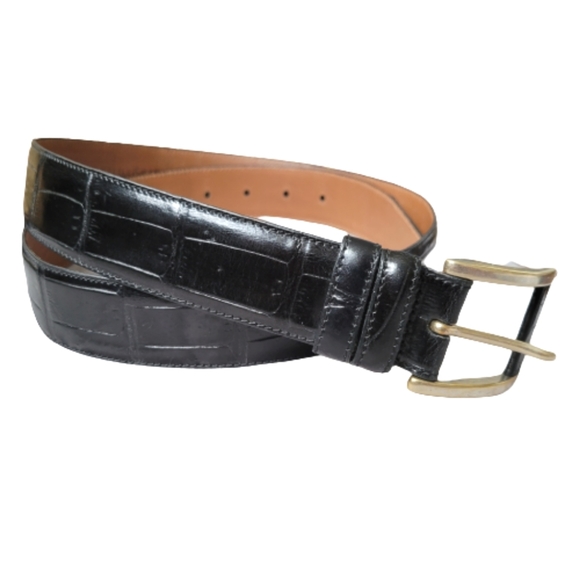 NWOT Fullum & Holt Black Leather Belt Made in Canada Size 38" (95 cm) - Picture 2 of 7